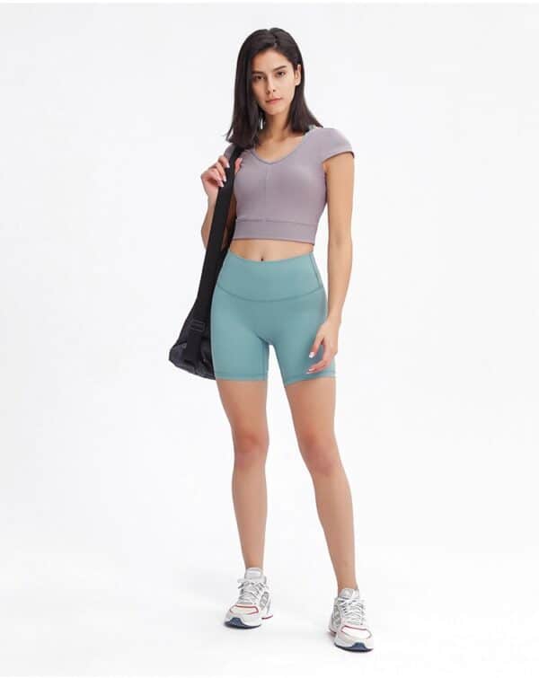 Blank V-neck Sport Cropped T-shirt collection