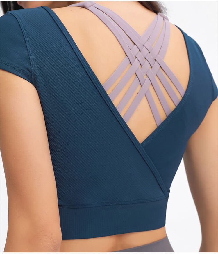 Camiseta de manga corta Blank Sport con cuello en V personalizada