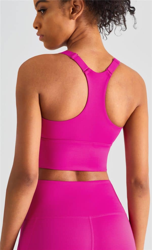 custom racerback adjustable high impact sports bra