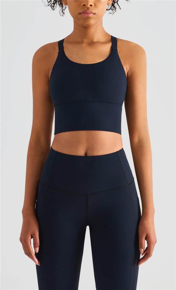 custom adjustable high impact sports bra black