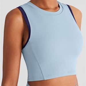 custom color block crop top manufacturer