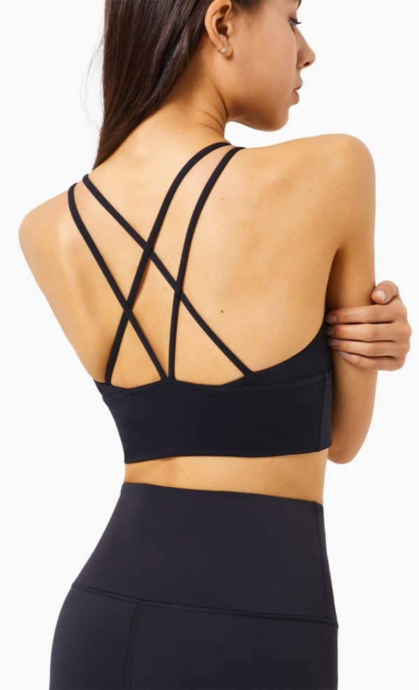 padded criss cross sports bra